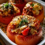 Poivrons farcis en casserole, recette facile et délicieuse à réaliser.